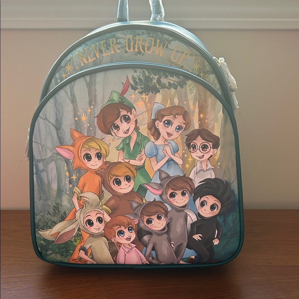 Loungefly Peter Pan Character Backpack - Green and Multicolor